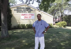 Dr-Ramard-Wright-proudly-stands-outside-his-animal-hospital