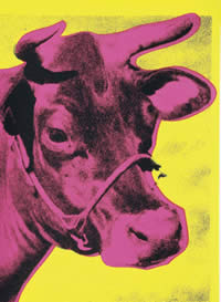 Andy-Warhol-screenprint-Cow-1966-collection-of-Virginia-and-Tom-Mahermodeling