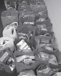 Thanksgiving food baskets put together by SDC youth and staff.