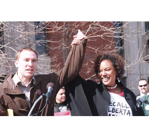 Senator-Chris-Larsen-Senator-Lena-Taylor-Democratic-Fab-14-return-to-Madison