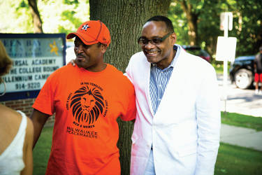 Milwaukee Common Council President Ashanti Hamilton and Rahim Islam President/CEO of Universal Companies. (Photo by Parkhill Media)