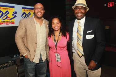 Geraud Blanks, Robin Reese and Donte McFadden during the 2016 Black Lens Kickoff Reception held at 88Nine Radio Milwaukee. (Photo by Robert Bell)