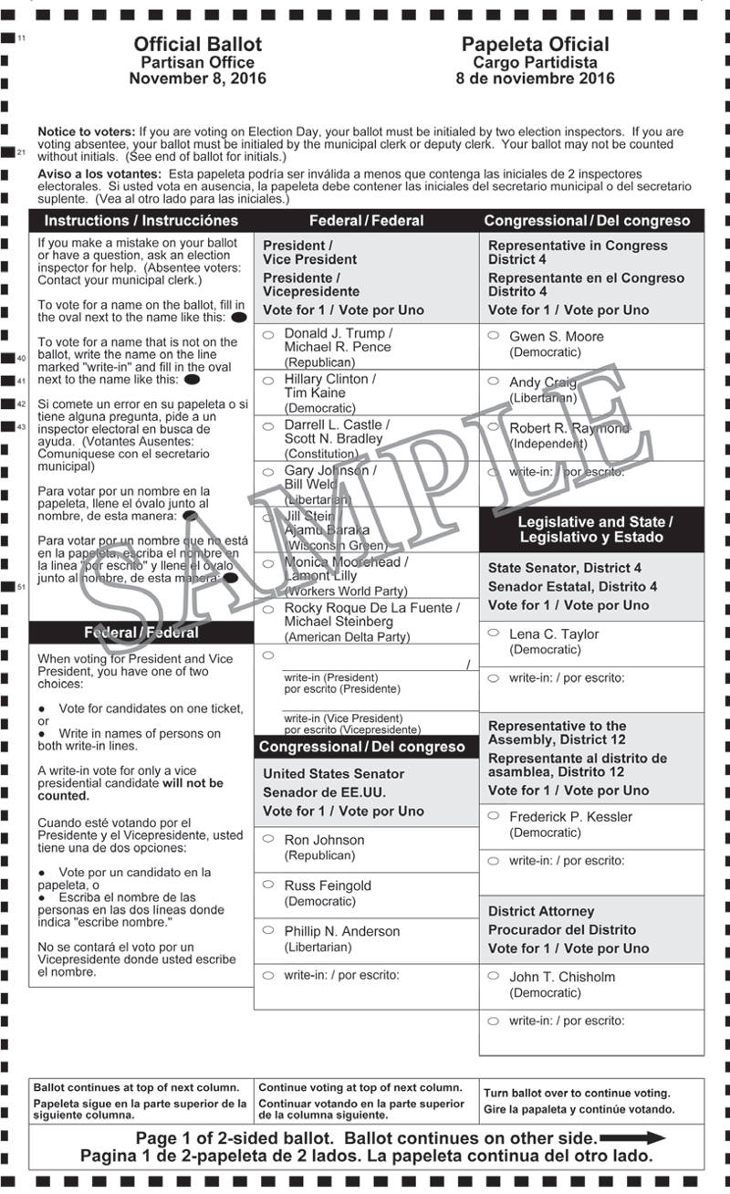 Notice Of General Election And Sample Ballots November 8, 2016 ...