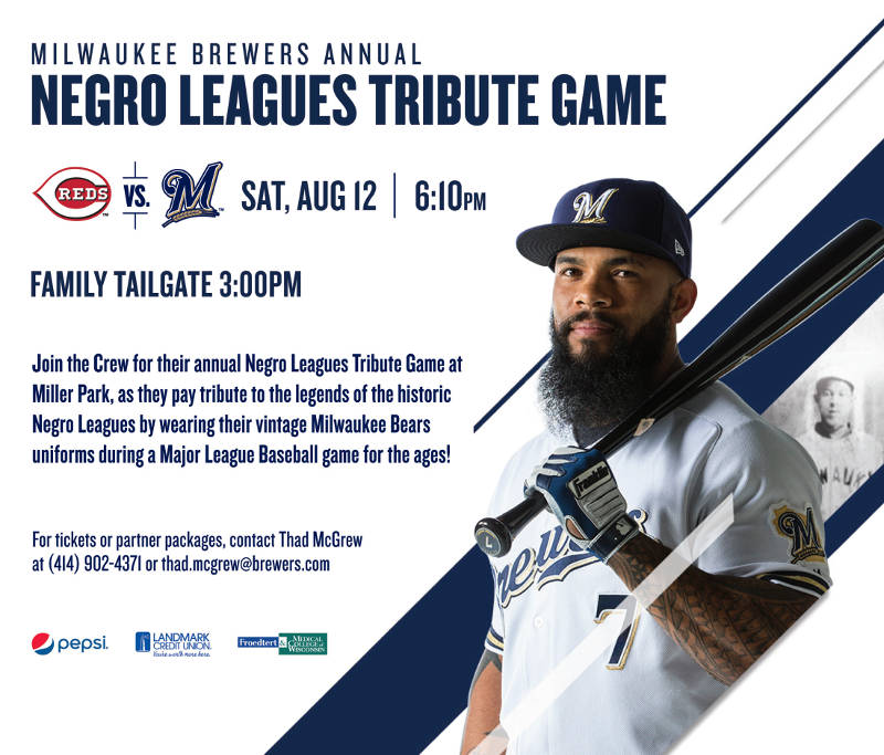 Milwaukee Brewers honor the Negro Leagues with tribute game and weekend  events - Milwaukee Times Weekly Newspaper