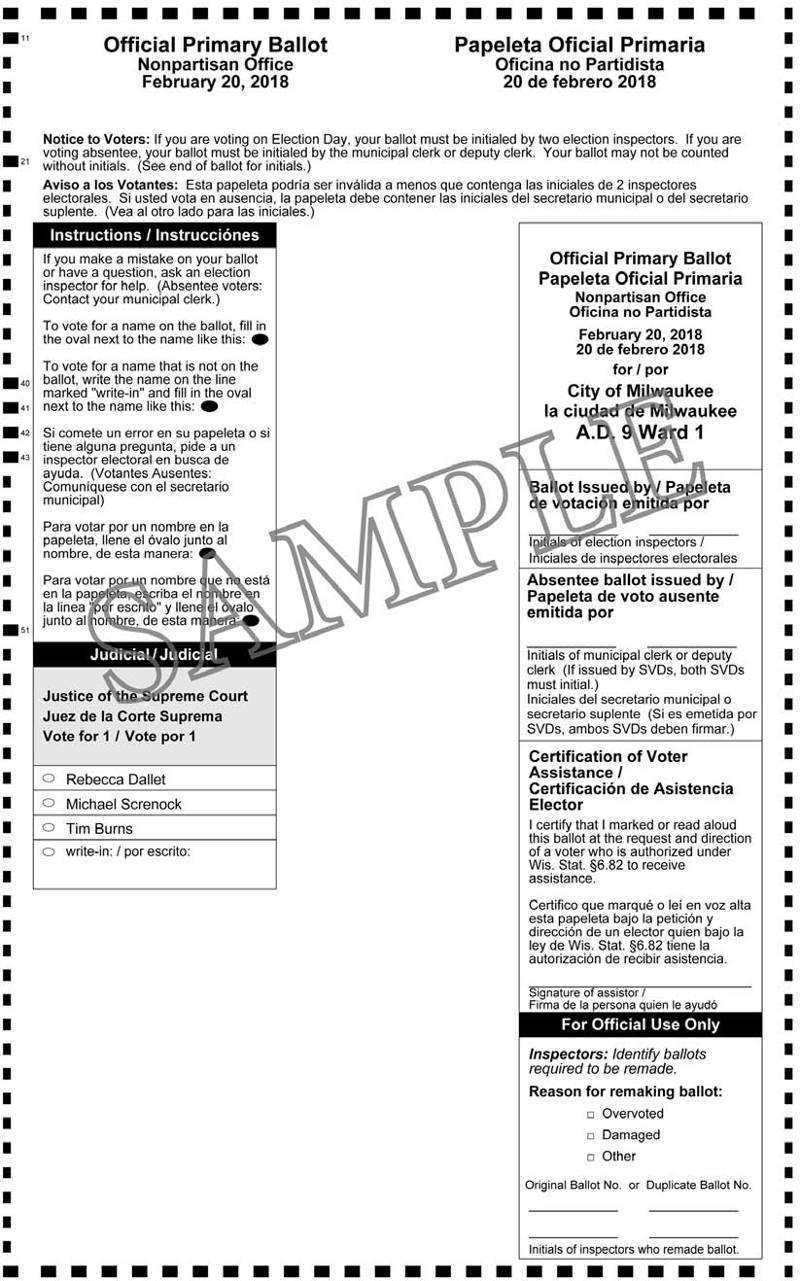 Notice of Spring Primary and Sample Ballots