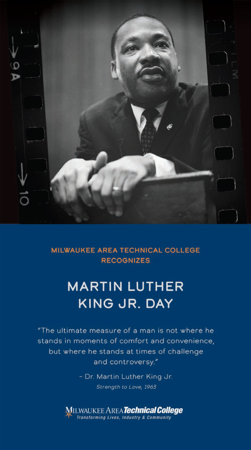 Milwaukee Area Technical College Recognizes Martin Luther King Jr. Day